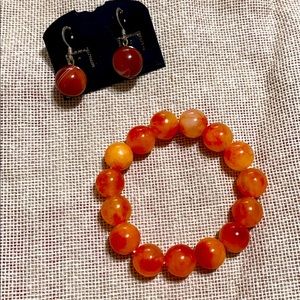🖤NEW💕Agate bracelet & earrings set